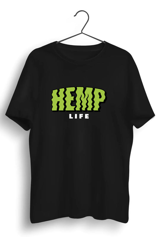 Hemp Life Graphic Printed Black Tshirt