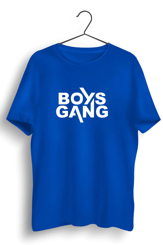 Boys Gang Graphic Printed Blue Tshirt