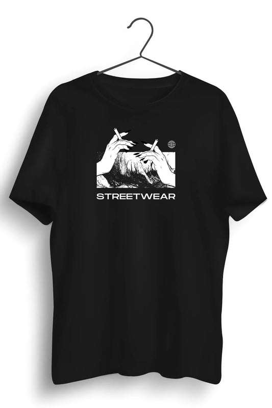 Streetwear Graphic Printed Black Tshirt