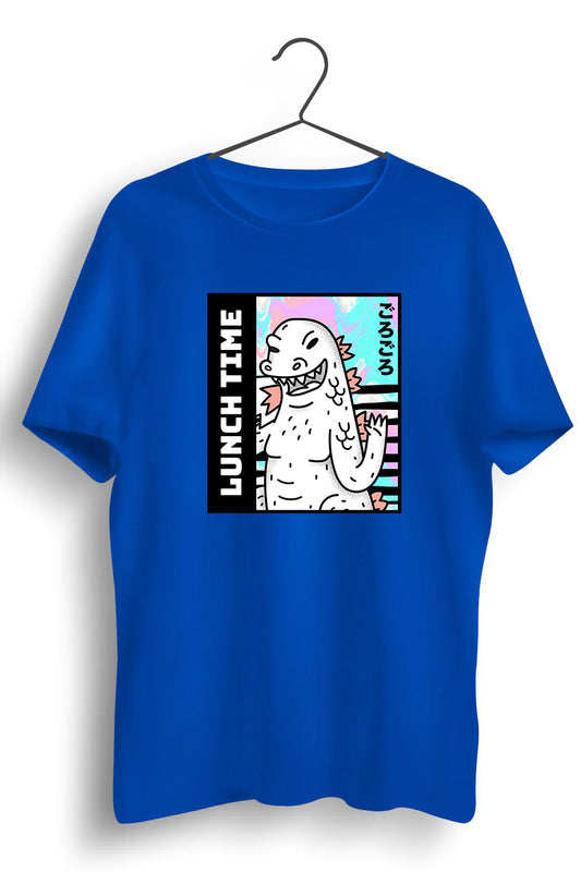 Lunch Time Graphic Printed Blue Tshirt