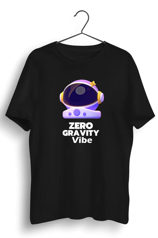Zero Gravity Vibe Graphic Printed Black Tshirt