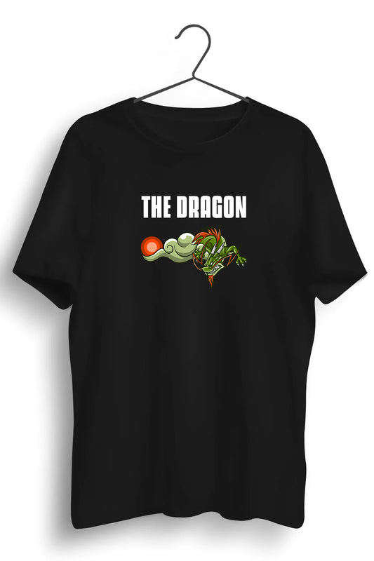 The Dragon Graphic Printed Black Tshirt