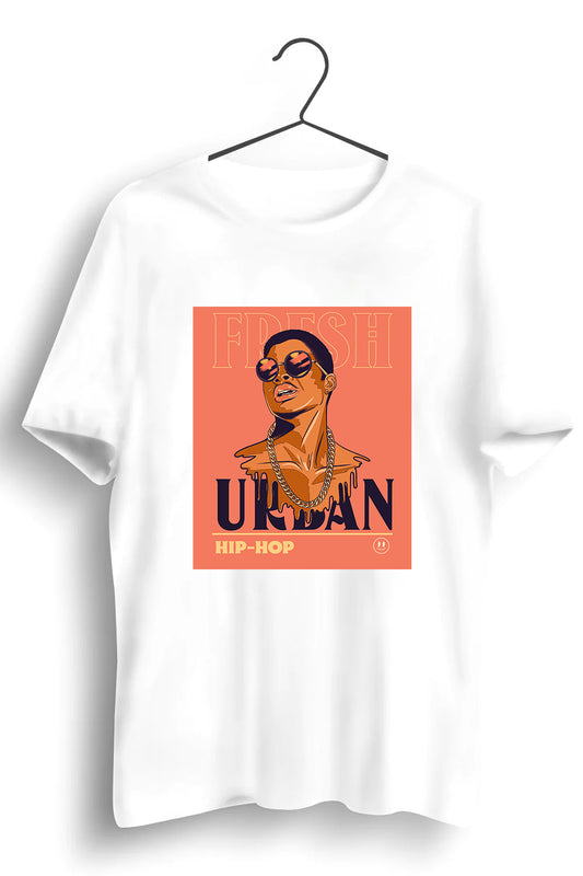 Urban Hip Hop Graphic Printed White Tshirt