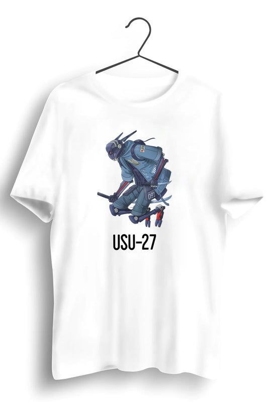 Usu 27 Graphic Printed White Tshirt