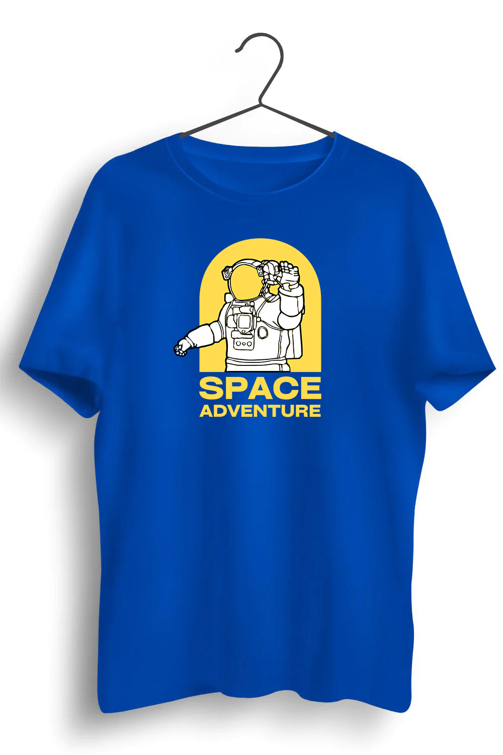 Space Adventure Graphic Printed Blue Tshirt