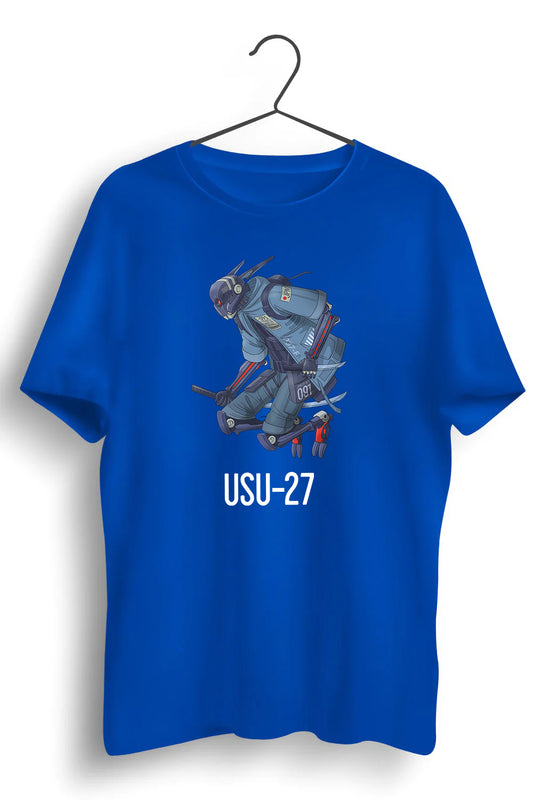 Usu 27 Graphic Printed Blue Tshirt