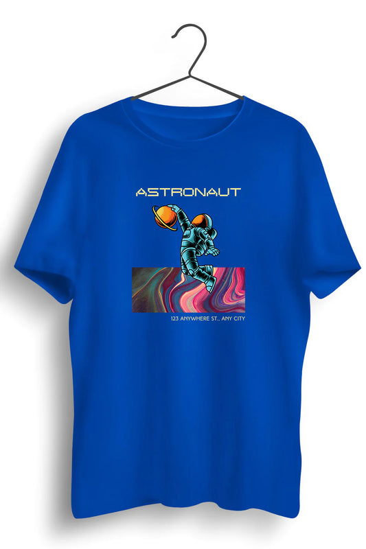 Astronaut Graphic Printed Blue Tshirt