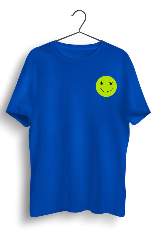 Stay Stoned Graphic Printed Blue Tshirt