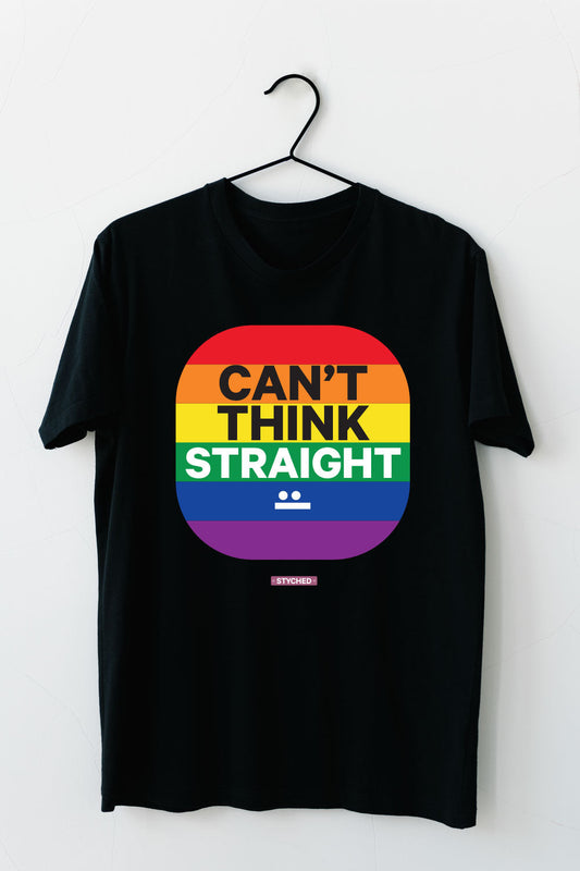 Cannot think straight when the times are confusing - Quirky Graphic T-Shirt Black Color