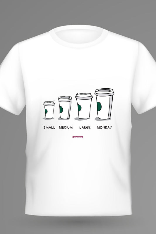 Small to Monday Coffee - Graphic T-Shirt White Color